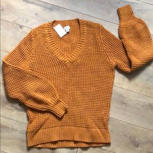 J.Crew Orange V-neck Sweater (NWT)